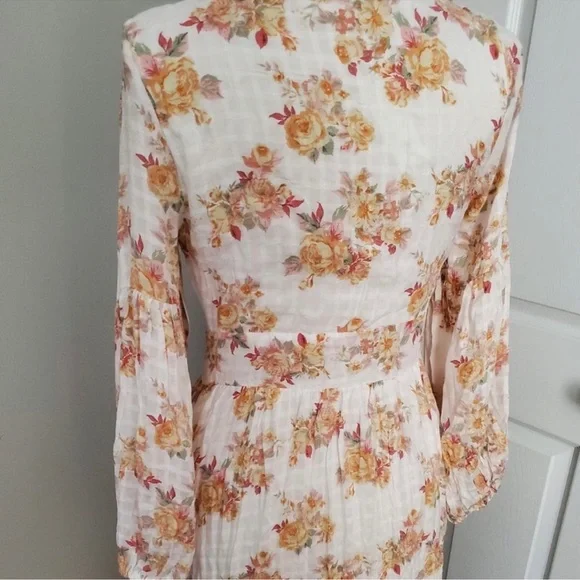 Lace and Floral Print Button Front Maxi - Picture 10 of 14